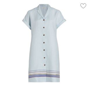 Lafayette 148 New York Sawyer Striped Hem Button-Down Dress